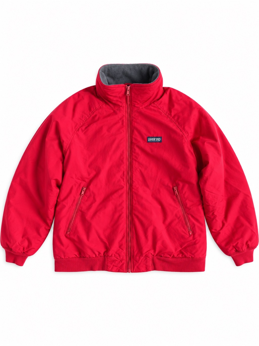 Lands’ End Vintage Fleece-Lined Jacket Red XL